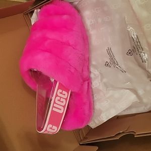 UGG Fluff Faux Fur Slingback Sandal